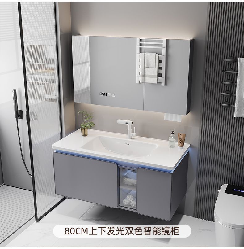 New minimalist bathroom cabinet, ceramic integrated basin bathroom cabinet, combined bathroom washbasin, new ceramic washbasin cabinet undefined