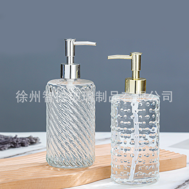 400ml jabón transparente prensado botella de cristal de loción de baño cosméticos champú botella de desinfectante de manos