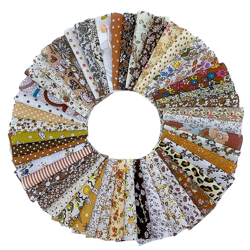Sewing cloth set pure cotton printed handmade patchwork fabric DIY patchwork cloth set plant flowers floral cotton fabric