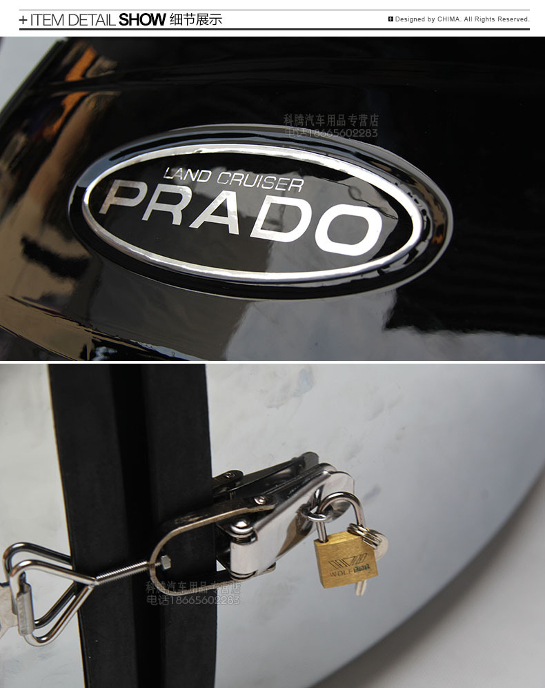 03-09 overbearing spare tire cover 2700 Prado original rear spare tire cover with label special modification