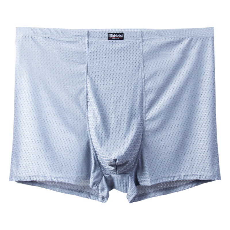 Mesh Ice Silk Underwear Men's Large Size Boxer Briefs Big Fat Man Nylon Large Breathable Summer 200kg