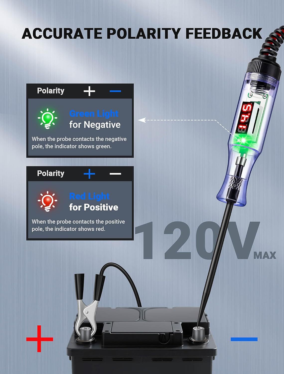 Car Electrical Tester Repair Tool, Vehicle Test Pen, Induction Pen, Electrical Test Pen, Test Light, Circuit Detector, Diagnostic Tool