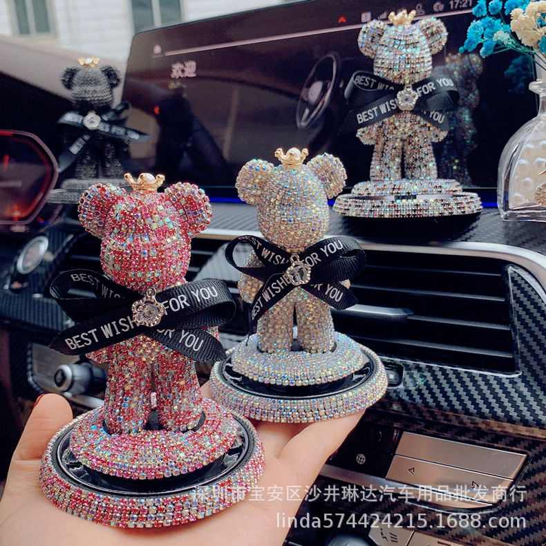 automobile Perfume originality vehicle Little Bear Decoration Diamond Gloomy automobile Decoration solid Aromatherapy