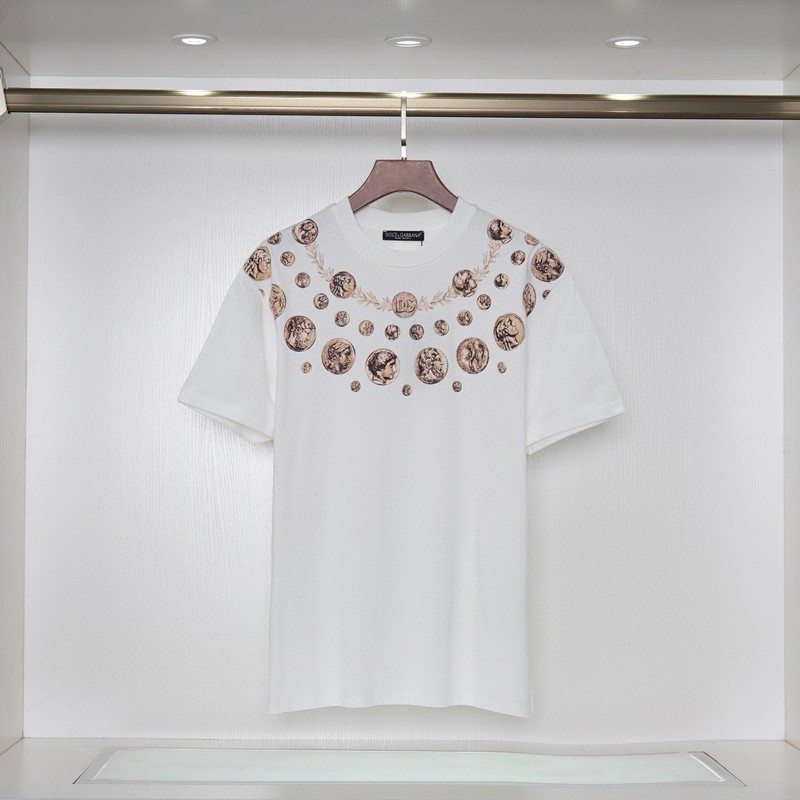 クロスボーダートレンディブランド25夏新作トレンドダブルヤーンDファミリー夏半袖Tシャツ男女兼用万能トップスクラシックスタイル|undefined