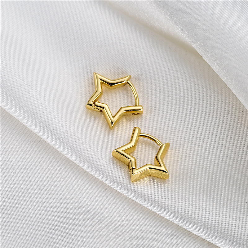 6g Weight Gold Plated Plating Material 1 Pair Fashion Twist Plating Copper Gold Plated Earrings