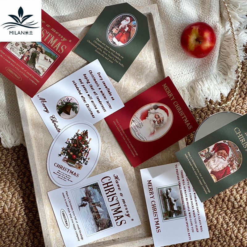 Tarjeta de felicitación de Navidad, tarjeta de regalo, tarjeta de regalo, tarjeta de manzana, tarjeta hecha a mano, tarjeta de decoración DIY, tarjeta de regalo