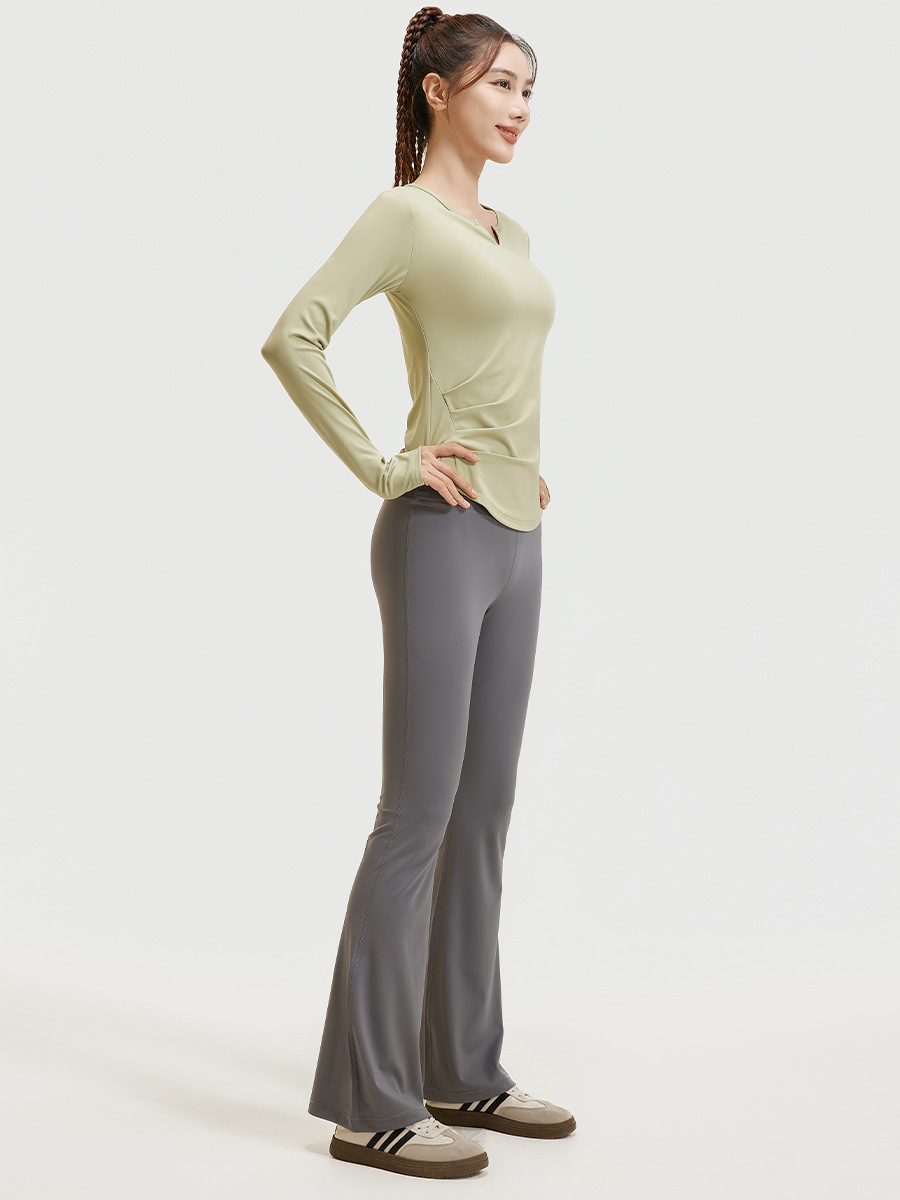 Juyitang traje de yoga con cuello en v de otoño