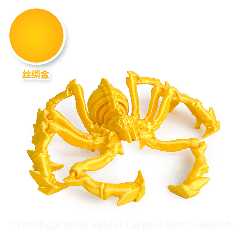 3D打印热销亚马逊可动弹力蜘蛛仿真玩具收缩关节可活动一体模型|undefined