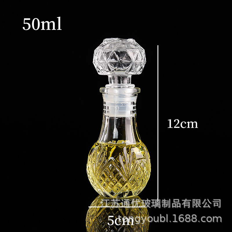 Pequeña botella de vino de vidrio resistente a altas temperaturas decantador a prueba de fugas pequeña botella de vino decoración moderna simple 50ml-150ml separador de vino