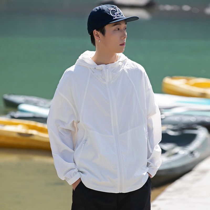 Mountain Outdoor UV-Resistant Two-Piece Long Sleeve Trendy Hooded Ultra-Thin Ice Silk Cooling UPF50+ Sun Protective Clothing