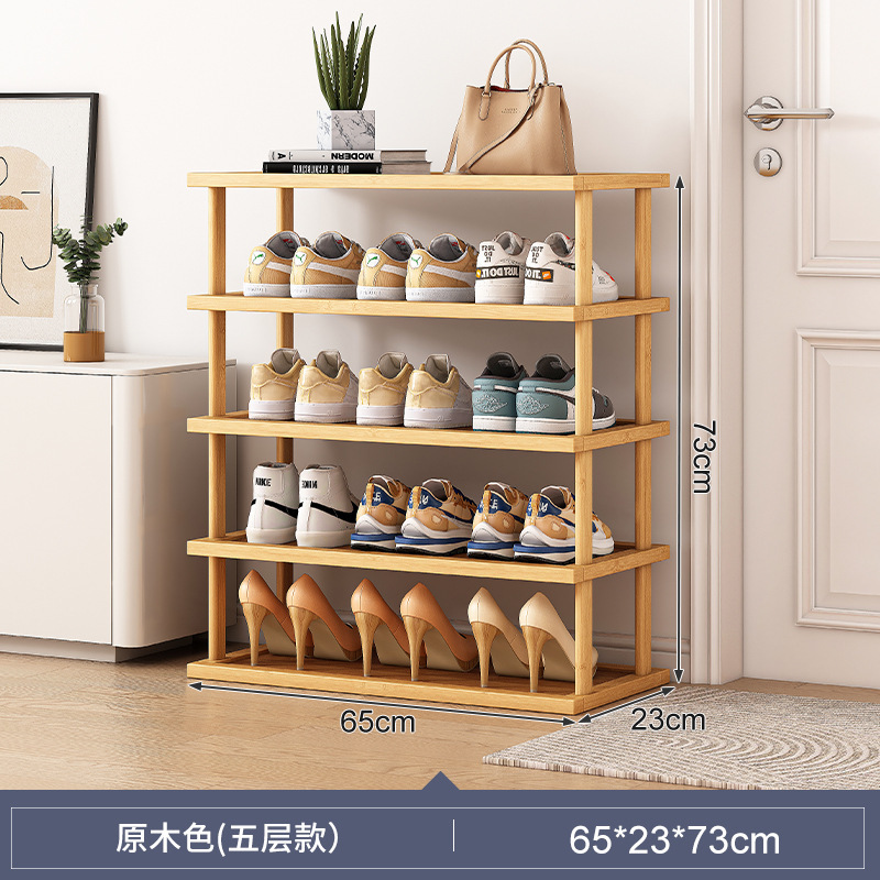 Estante de madera maciza Estante de almacenamiento multicapa Estante para bocadillos domésticos Estante simple Estante trasero de puerta de piso Estante en capas