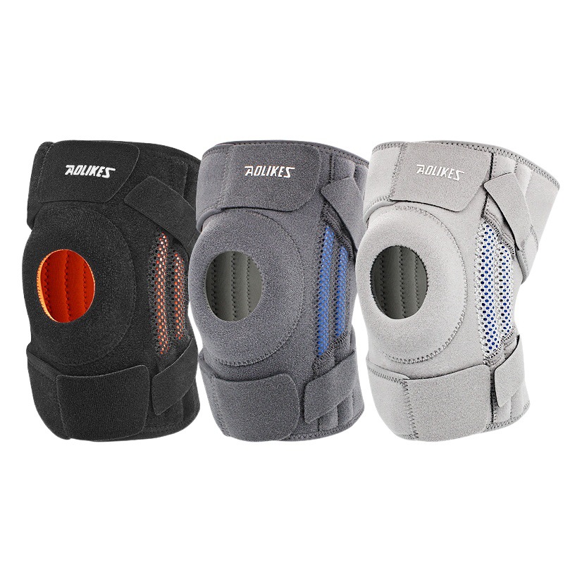 Aolikes rótula deportiva correr fitness al aire libre ciclismo escalada primavera leggings presurizado silicona antideslizante rótula