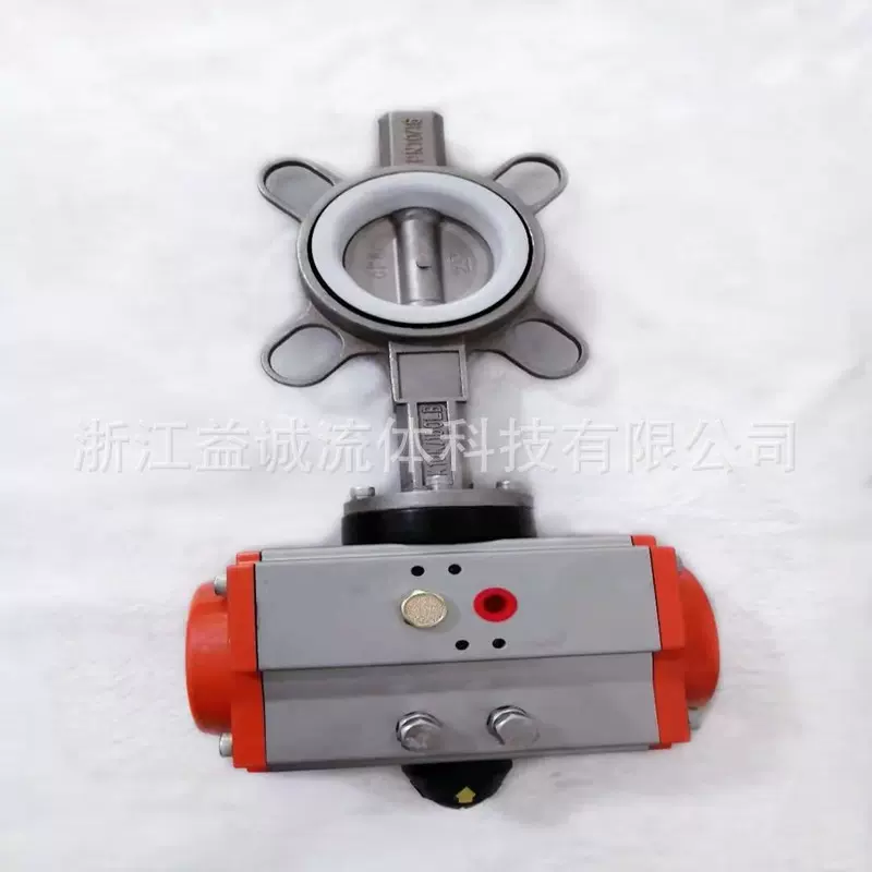 304单作用气动对夹蝶阀