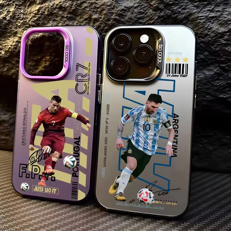 Football Player Iphone17Pro Mobile Phone Case 16/15/14/13 Laser Case 12 Apple 11Xsmax Hard Proma