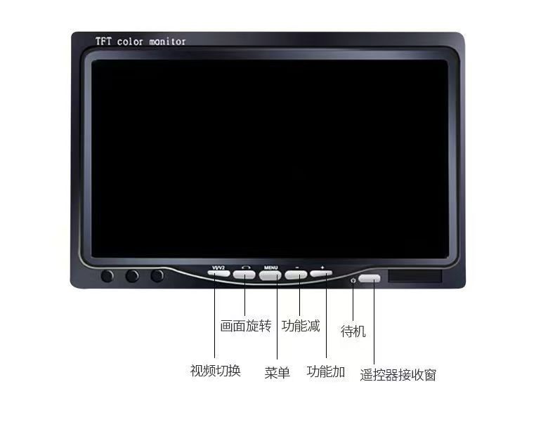 Hd 7inch Car Monitor Ccd Analog Signal Harvester Reversing Image Ready for Sale Universal Type