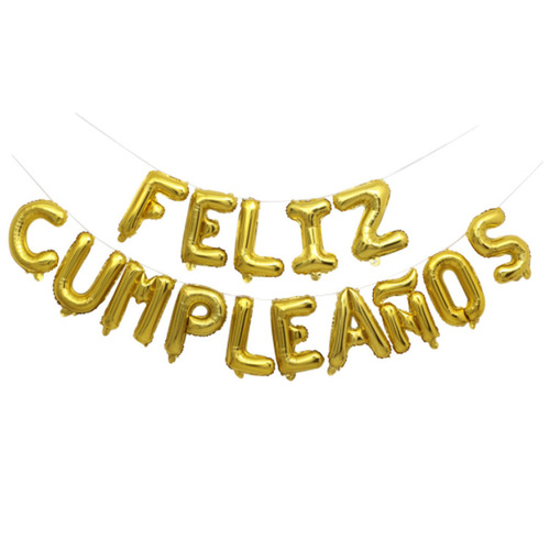 10 colors!  16-inch FELIZ CUMPLEANOS aluminum foil letter balloon Spanish birthday balloon set