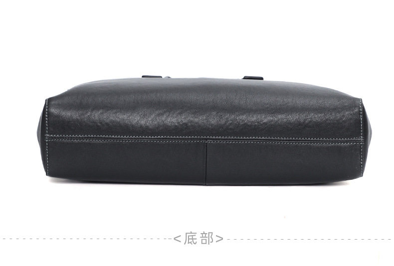 Túi xách tay nam da bò thật công sở đựng tài liệu laptop dung tích lớn 38×11×26 cm — Màu đen da thực vật chi tiết 17