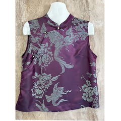 787  中式风真丝老缎混纺马甲女，S M L XL，不退不换！！