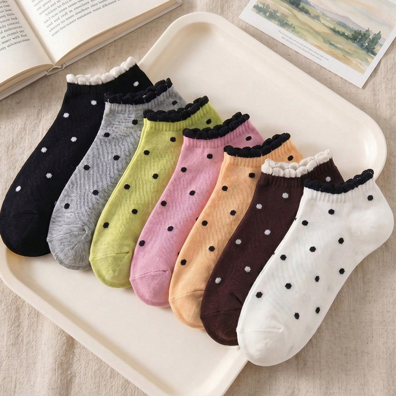 Cross-Border Popular Bubble Wave Polka Dot Women's Socks, Lace Polka Dot Short Socks, Zhuji Source Sock Manufacturer Temu Shein Cross-Border Popular Bubble Wave Polka Dot Women's Socks, Lace Polka Dot Short Socks, Zhuji Source Sock Manufacturer Temu Shein