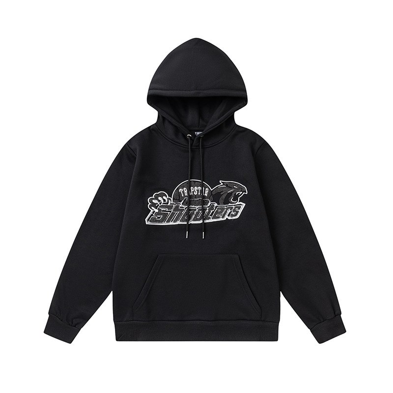Trapstar冬の背面刺繍ダウンフード付きコートアメリカフード付き全虎頭シリーズ衛衣ズボンセット街|undefined