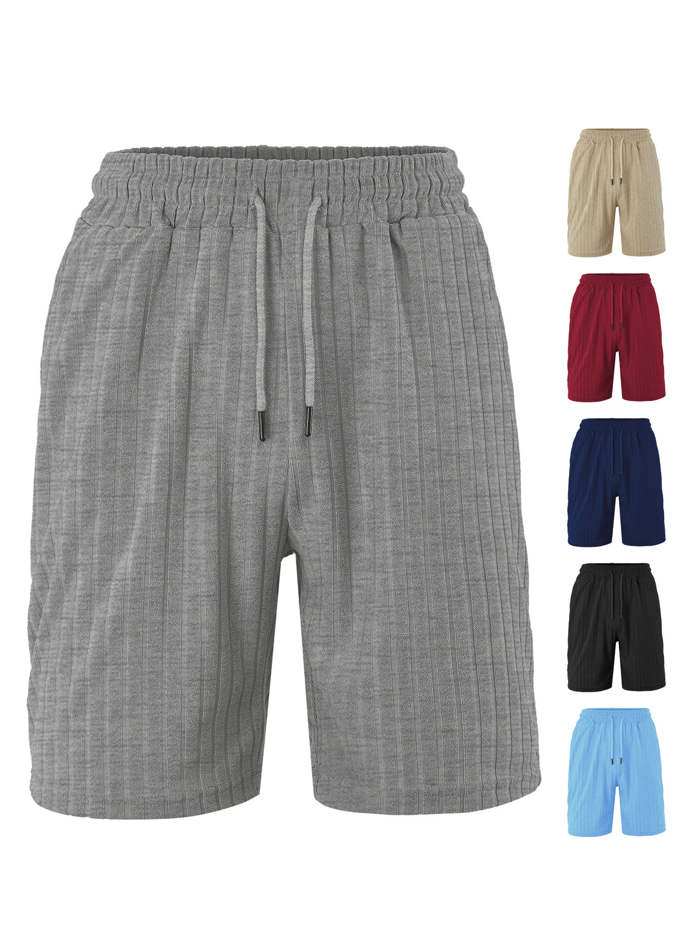 Europa y Estados Unidos ropa de hombre transfronteriza TK paleta spot verano suelta transpirable toalla jacquard pantalones cortos casuales de hombre