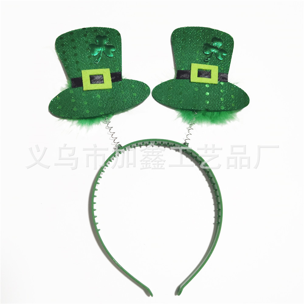 Festival irlandés trébol cabeza hebilla st. patrick pequeño sombrero diadema fiesta verde headwear