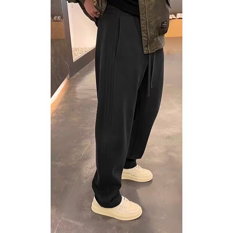2024 otoño y invierno red callejera callejera casual pantalones recto para hombres más pantalones deportivos de terciaria gruesa marca de moda