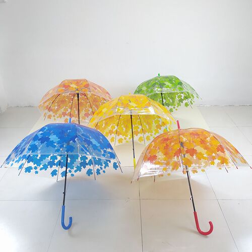Straight pole long handle Apollo umbrella plant maple leaf birdcage umbrella princess umbrella mushroom umbrella transparent umbrella manufacturer wholesale