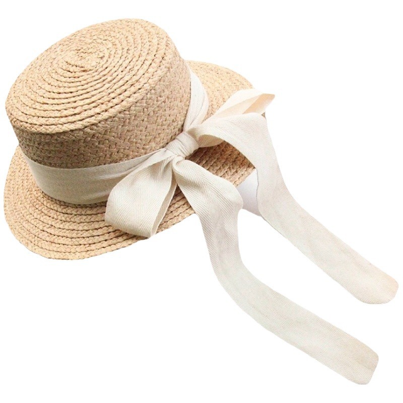 Straw Hat Hepburn Style For Girls Vacation Beach And Seaside_voghion.com