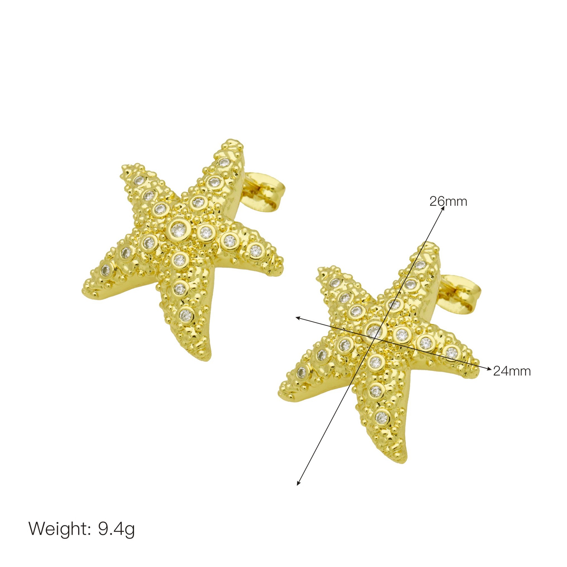 11g Weight Copper Ear Needle Material Drop Earrings Classification 1 Pair Quantity Holiday, Banquet Occasion Copper Material Starfish, Shell Pattern All Seasons Season Women's Gender Plating Design Casual, Elegant, Lady Style 1 Pair Casual Elegant Lady Starfish Shell Plating Copper Drop Earrings 10