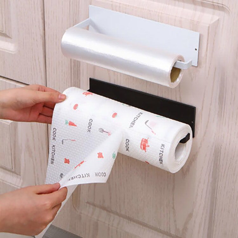 Transfronterizos sin perforación estante de toallas de papel de cocina de baño estante de papel de papel colgante de pared tipo película de retención de almacenamiento colgante