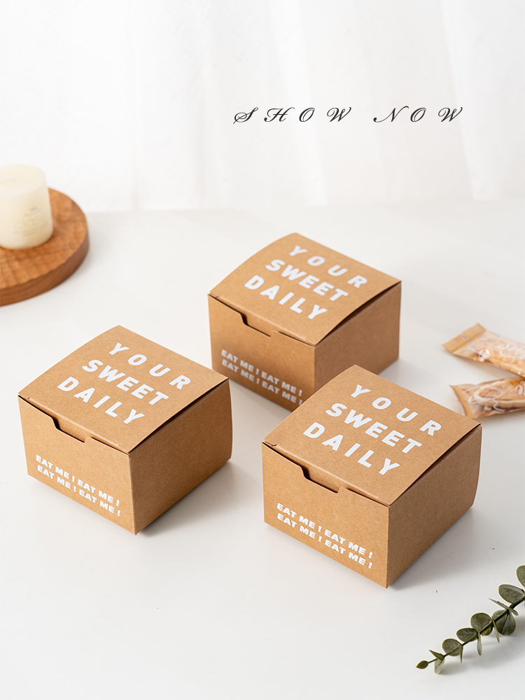 Cartón británico botón galleta caja de embalaje de nougat Madeleine caja de pastel de nieve