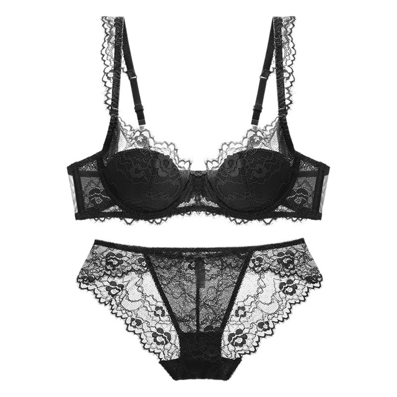 Комплект французского сексуального нижнего белья, тонкий хлопок, удобный и дышащий кружевной бюстгальтер, большая грудь, противопровисающий, бюстгальтер большого размера.