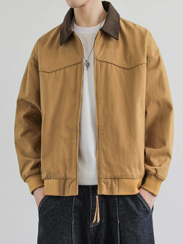 2025 Retro Distressed Detroit Jacket Carhartt Workwear Spring Versatile Pure Color Canvas Lapel Washed Jacket