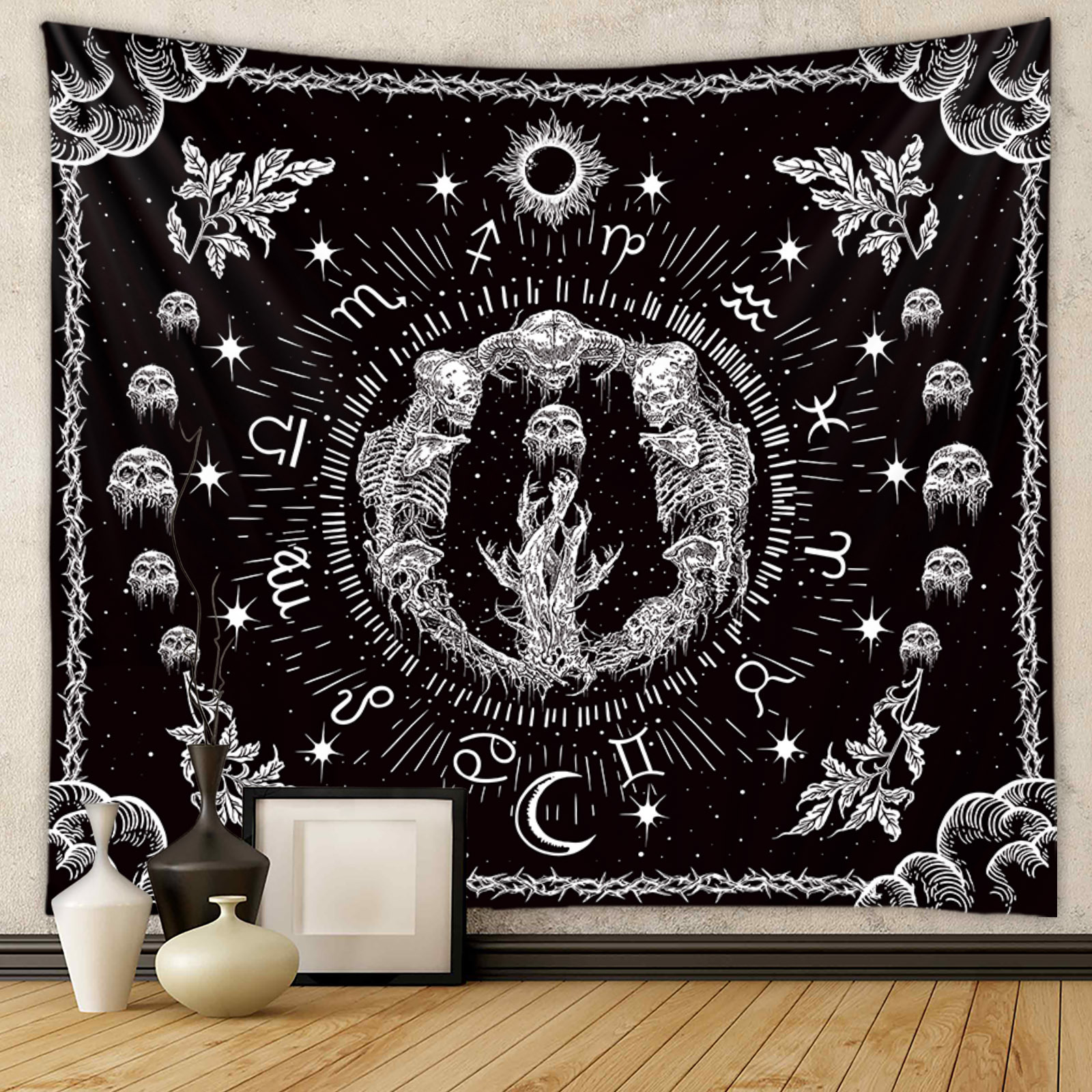 70g Weight Tapestry Home Textiles & Decor Type Halloween Retro Skull Polyester Decorations Hanging Ornaments Party Supplies