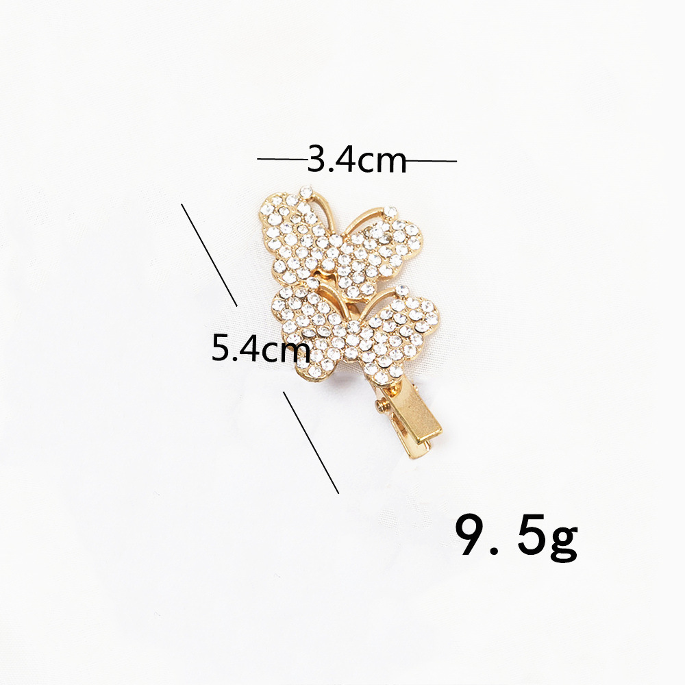 Style Simple Carré Forme De Cœur Fleur Métal Placage Incruster Strass Pince À Cheveux 1 Pièce display picture 3