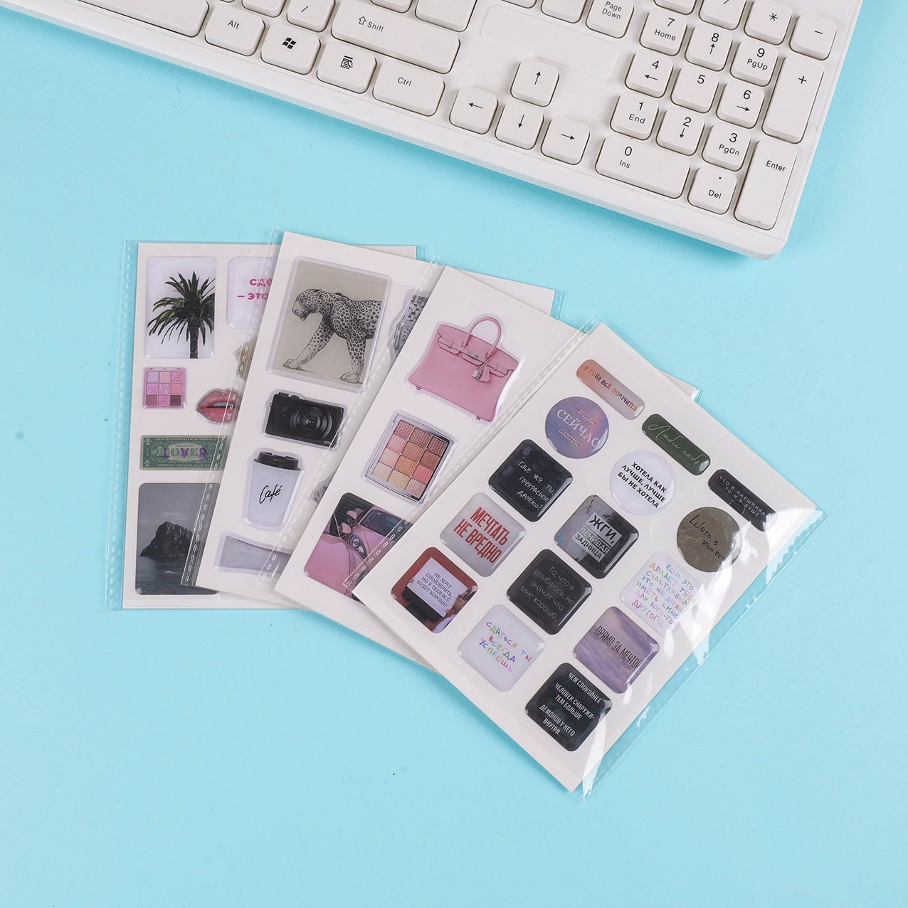 Прозрачный кристаллический пластиковый капельный клей, мультяшный капельный клей, красочная печать, капельный клей высокой четкости, 3D стерео самоклеящаяся этикетка, индивидуальный заказ