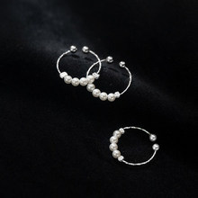 韩版简约个性贝珠合成珍珠戒指女夏季光珠开口指环