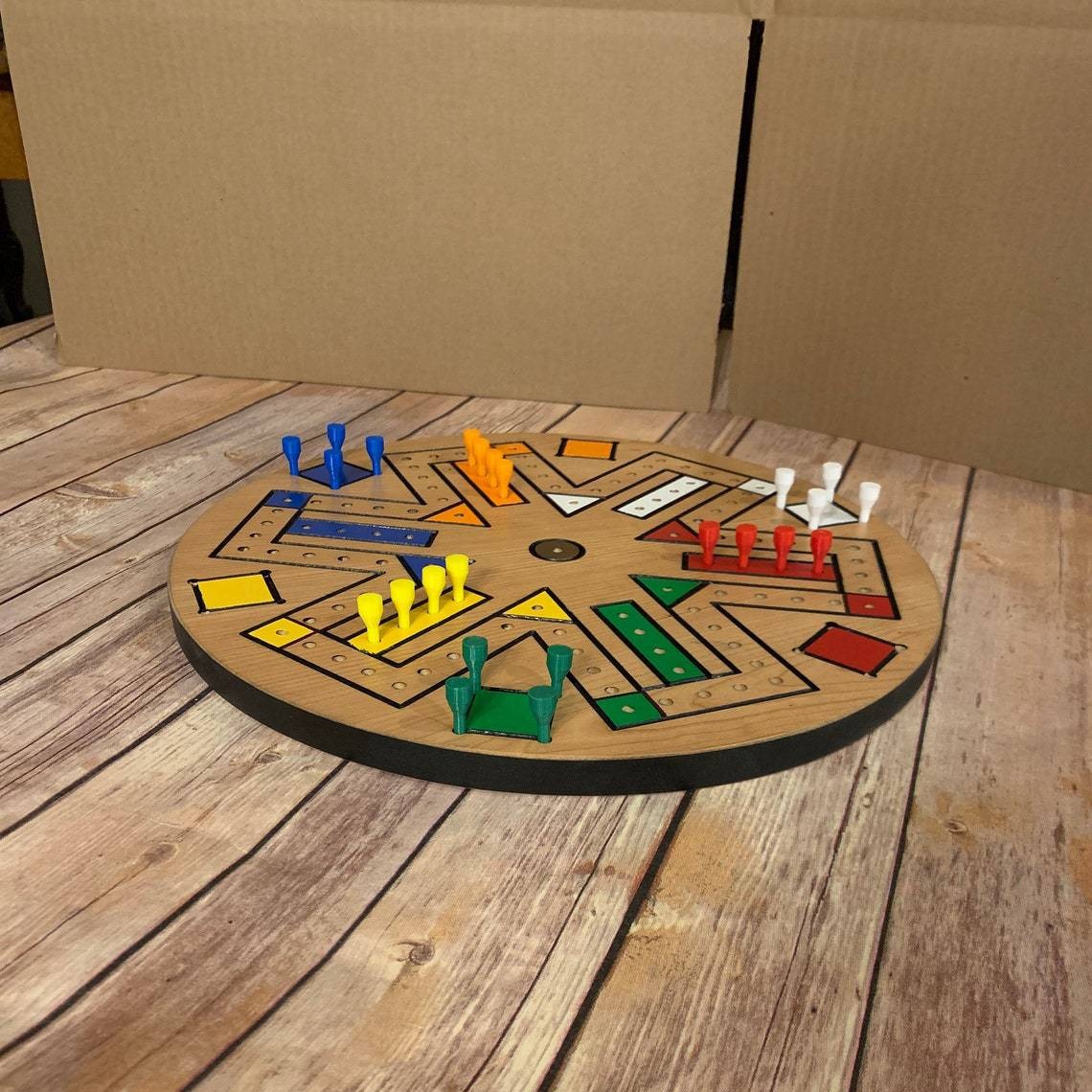 Juego de pista rápida carril rápido juego de mesa de madera Ludo madera partido juego apoyos