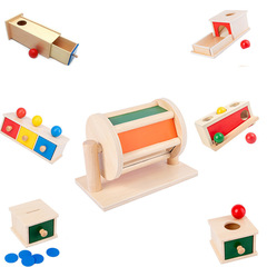 Montessori 1-3 Years Kindergarten Early Education Coin Box Drawer Game Teaching Aids Wooden Toys for Children
