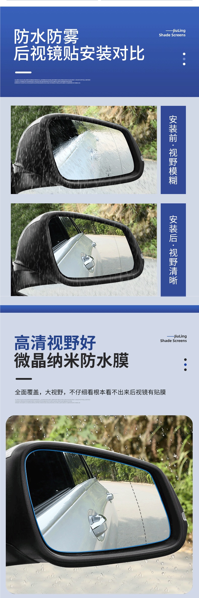 Rearview Mirror Anti-Rain Film for BMW 3 5 7 Series X1 X3 X5 X6