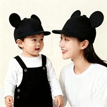 icap/华南麦呢棒球帽24秋冬款儿童韩版亲子款立体耳朵鸭舌嘻哈帽
