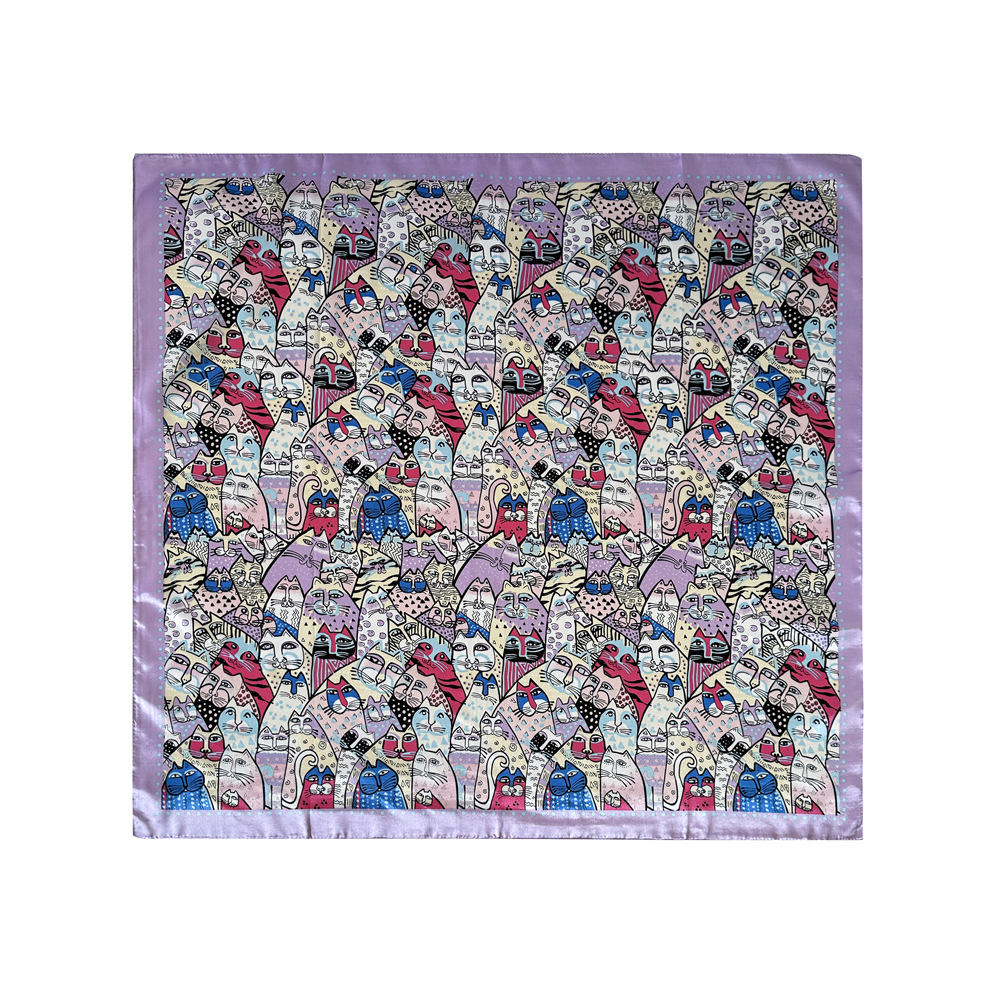 Femmes Élégant Style Vintage Dessin Animé Polyester Écharpe En Soie display picture 8