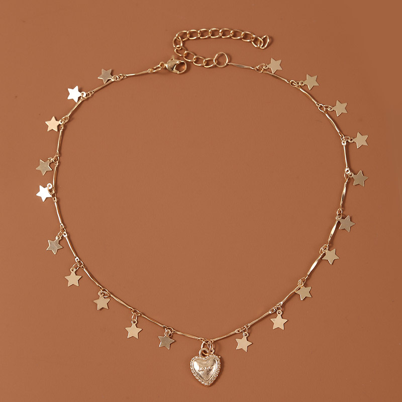 Fashion New Style Metal Love Star Clavicle Necklace display picture 5