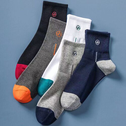 Men's Socks, Zhuji Socks Wholesale, Men's Mid-Calf Socks, Instagram Trendy Socks, Autumn/Winter Sports Casual Business Socks
