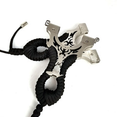 廠家批發彈弓不鏽鋼金剛狼扁皮快壓免綁夾片光纖激光瞄戶外彈弓