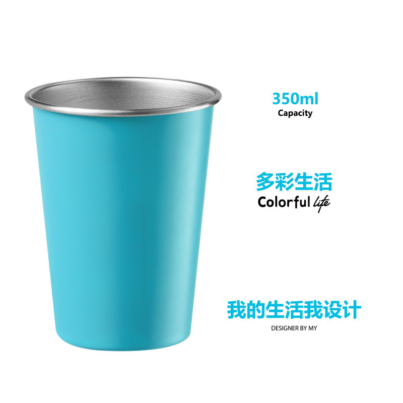 クロスボーダー Xiaomi イエロー 304 ステンレス鋼ウォーターカップ直飲みカップ 9 色セットコーヒーカップビールカップアウトドアキャンプカップ|undefined