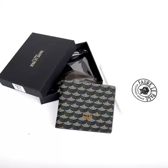 New FLP Fish Scale Print Wallet Genuine Leather Card Bag Canvas Coin Purse Men's and Women's Small Bag