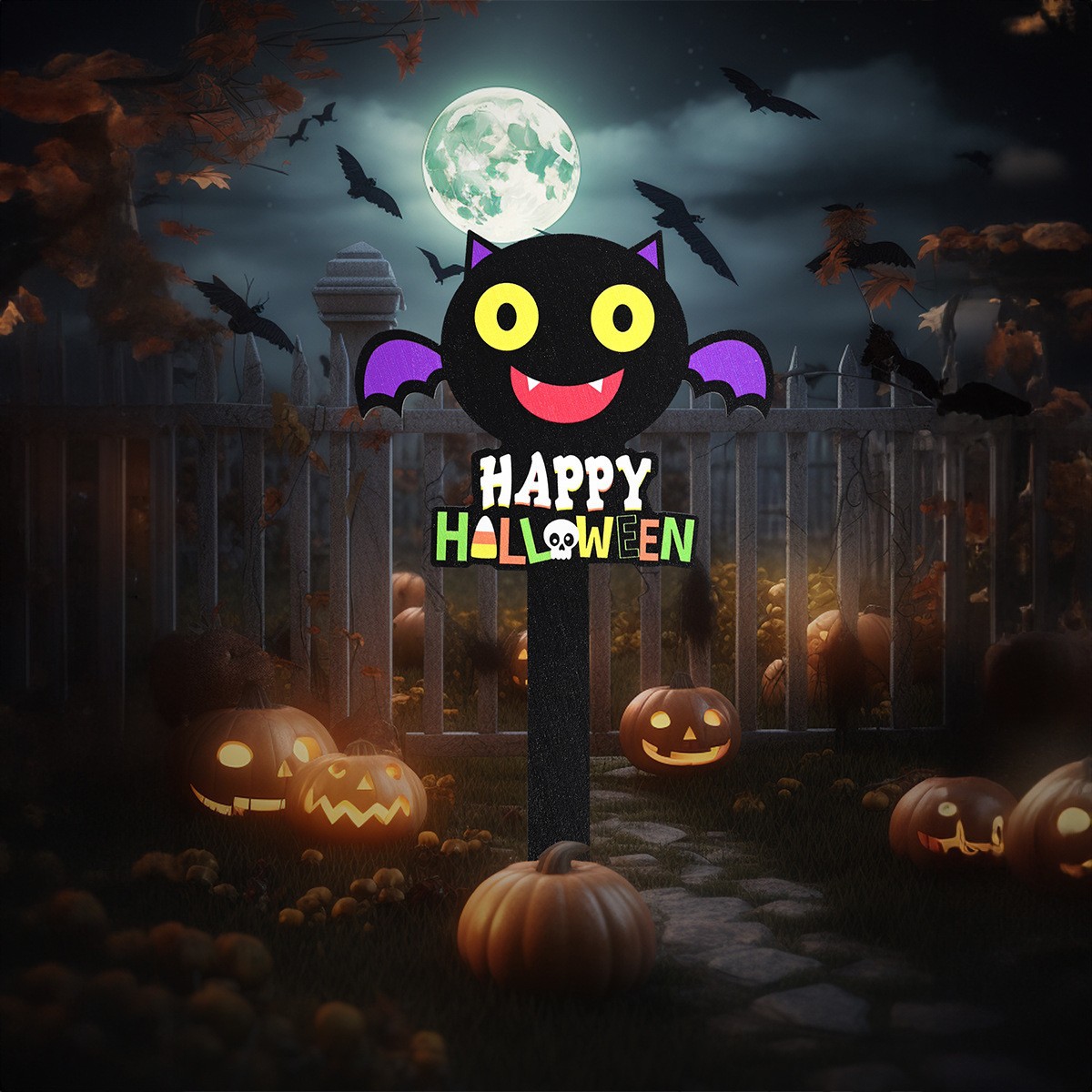 Decoraciones de Halloween artesanías de madera transfronterizas fantasmas fiesta puerta adornos colgantes de madera Halloween tarjetas de cartelera