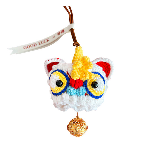 New hand-woven doll lion awakening car hanging finished rearview mirror decoration gift for girlfriends, best friends and friends during holidays